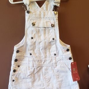 Faded glory  gitls size 5 overall denim skirt NWT white